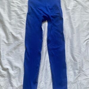 Homma - High-Waist Electric Blue Knit Performance Leggings- Size Small